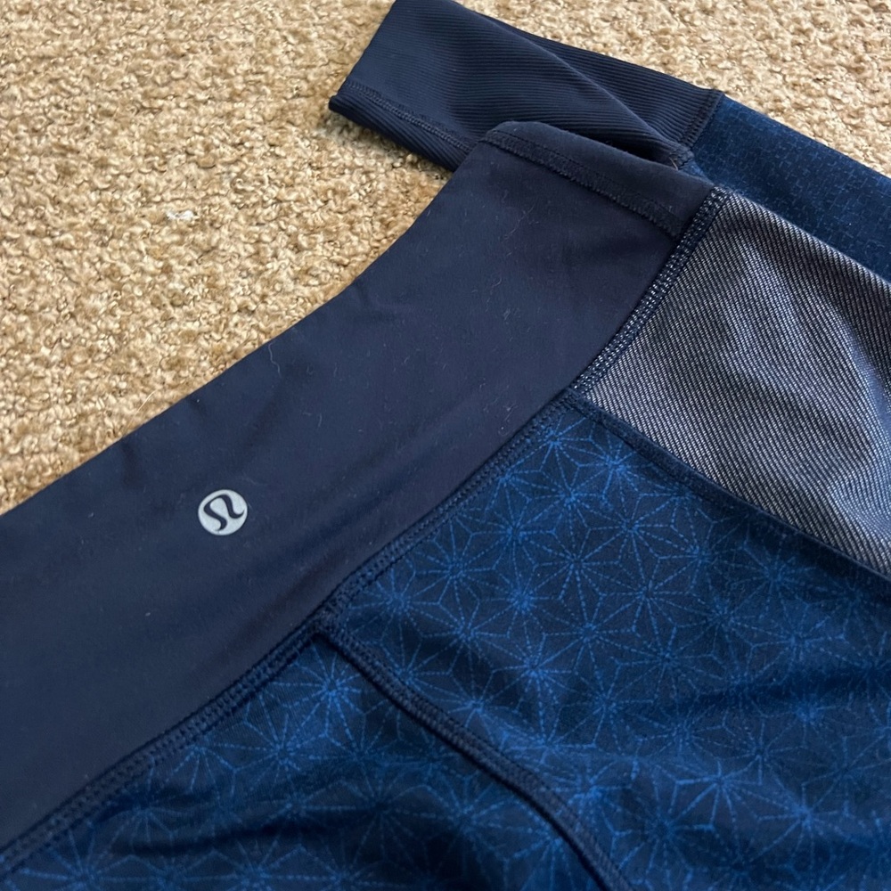 Lululemon Leggings, Blue Patchwork - image 4